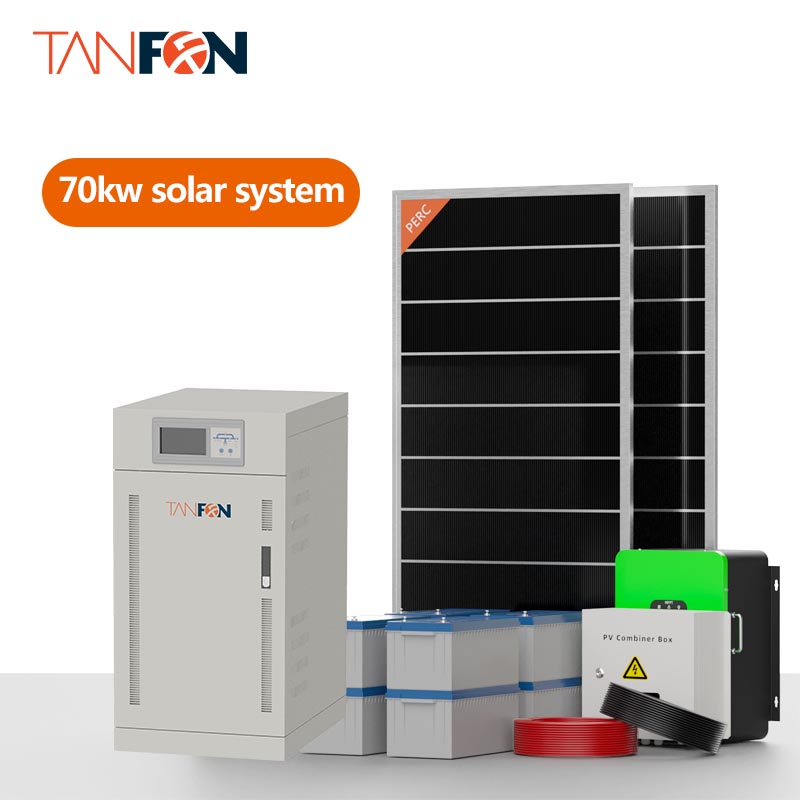 70KW 70KVA hors réseau système d'alimentation solaire avec batterie